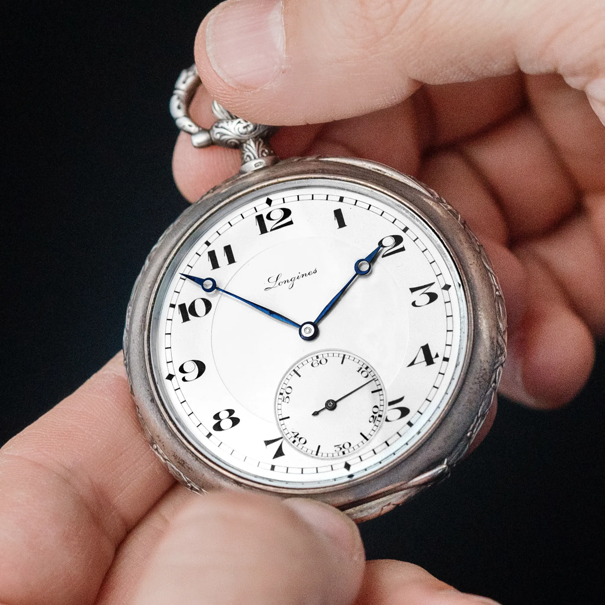 1920 Longines Silver Pocket Watch For the Carnegie Foundation