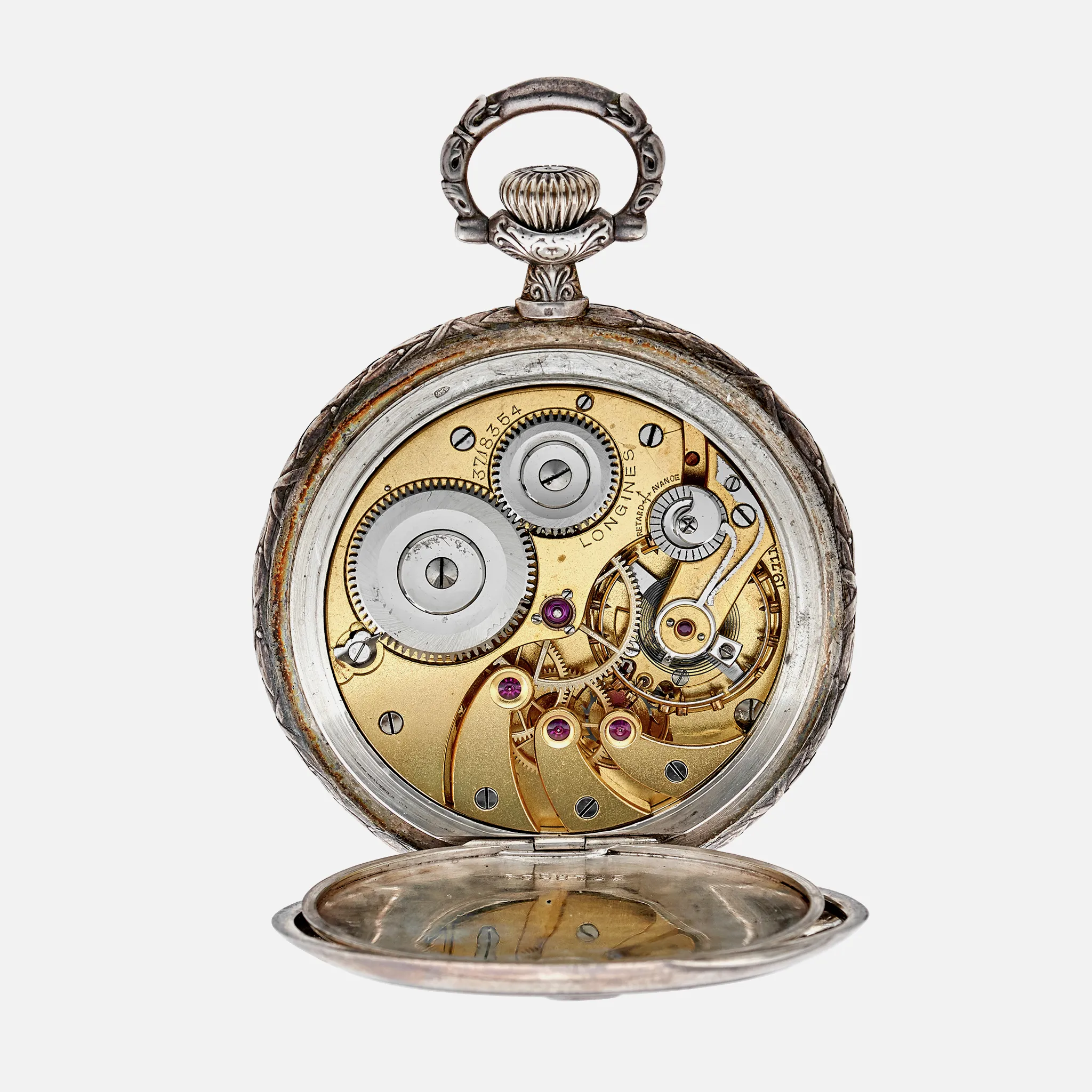 1920 Longines Silver Pocket Watch For the Carnegie Foundation