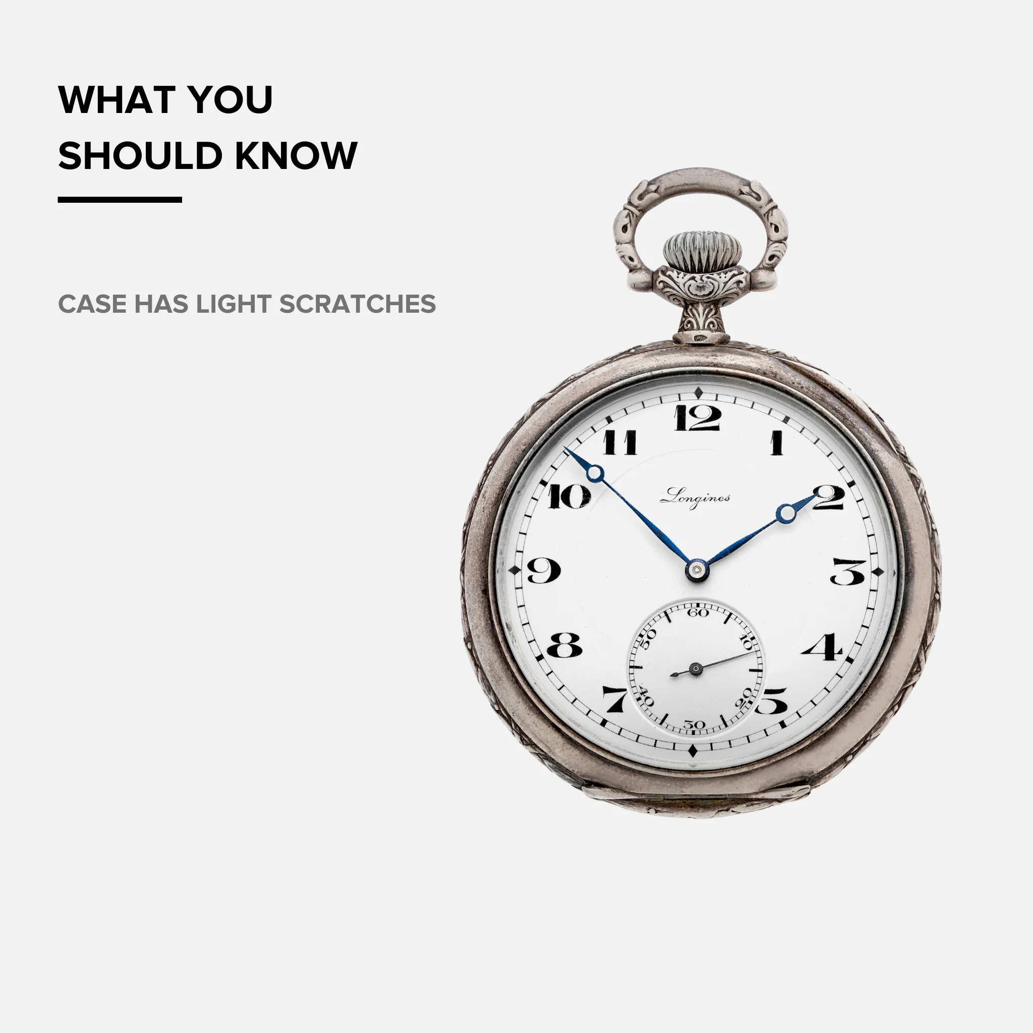1920 Longines Silver Pocket Watch For the Carnegie Foundation