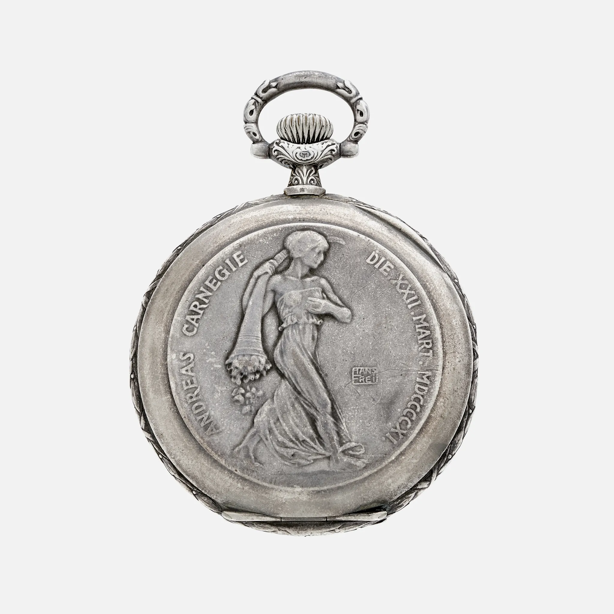 1920 Longines Silver Pocket Watch For the Carnegie Foundation