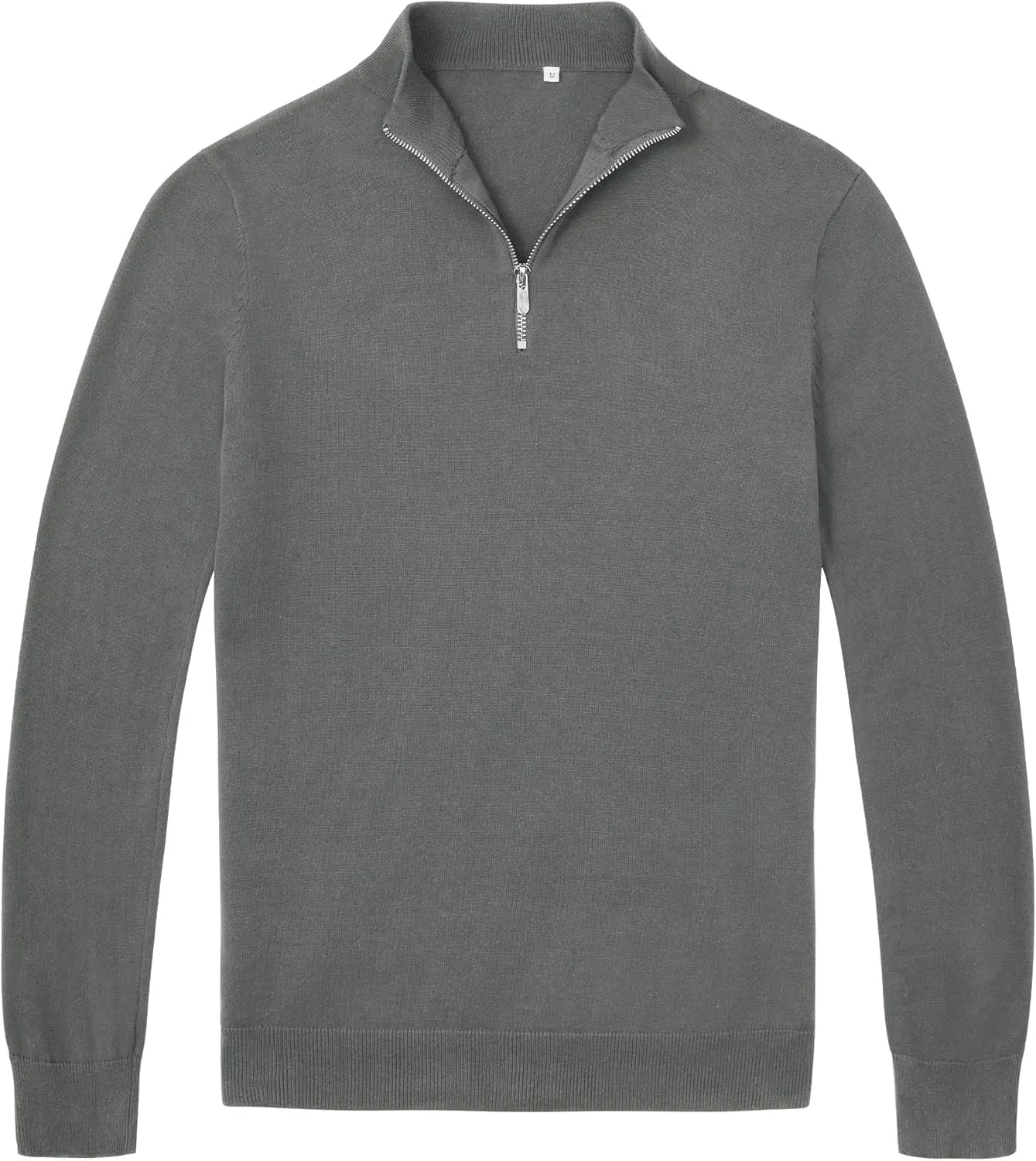 Alimens & Gentle Mens Quarter Zip Pullover Sweaters Cotton Lightweight Mock Neck Long Sleeve