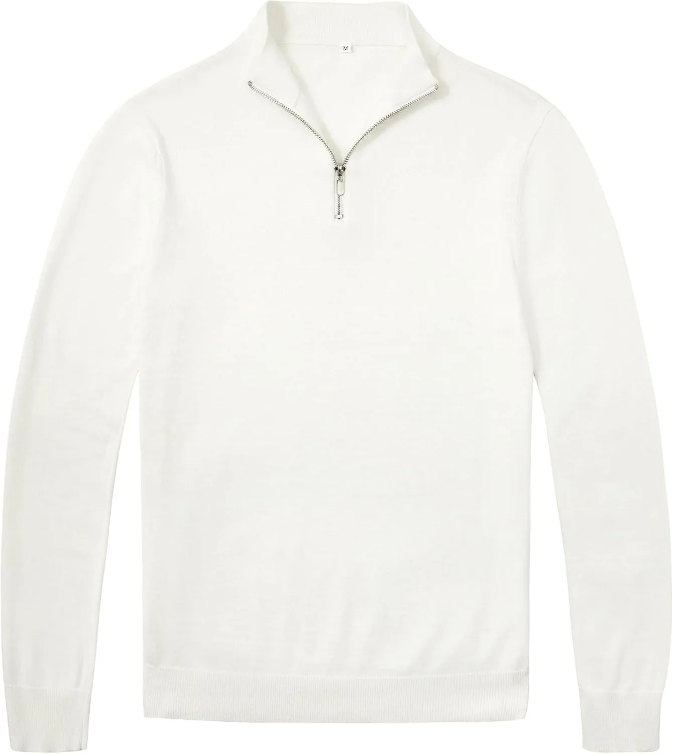 Alimens & Gentle Mens Quarter Zip Pullover Sweaters Cotton Lightweight Mock Neck Long Sleeve