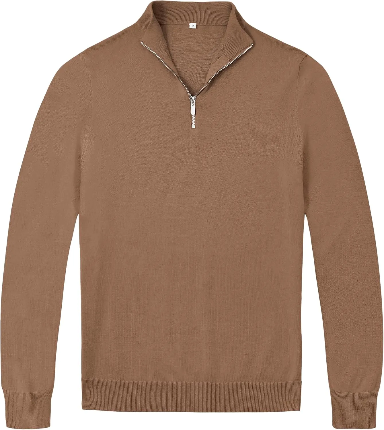 Alimens & Gentle Mens Quarter Zip Pullover Sweaters Cotton Lightweight Mock Neck Long Sleeve