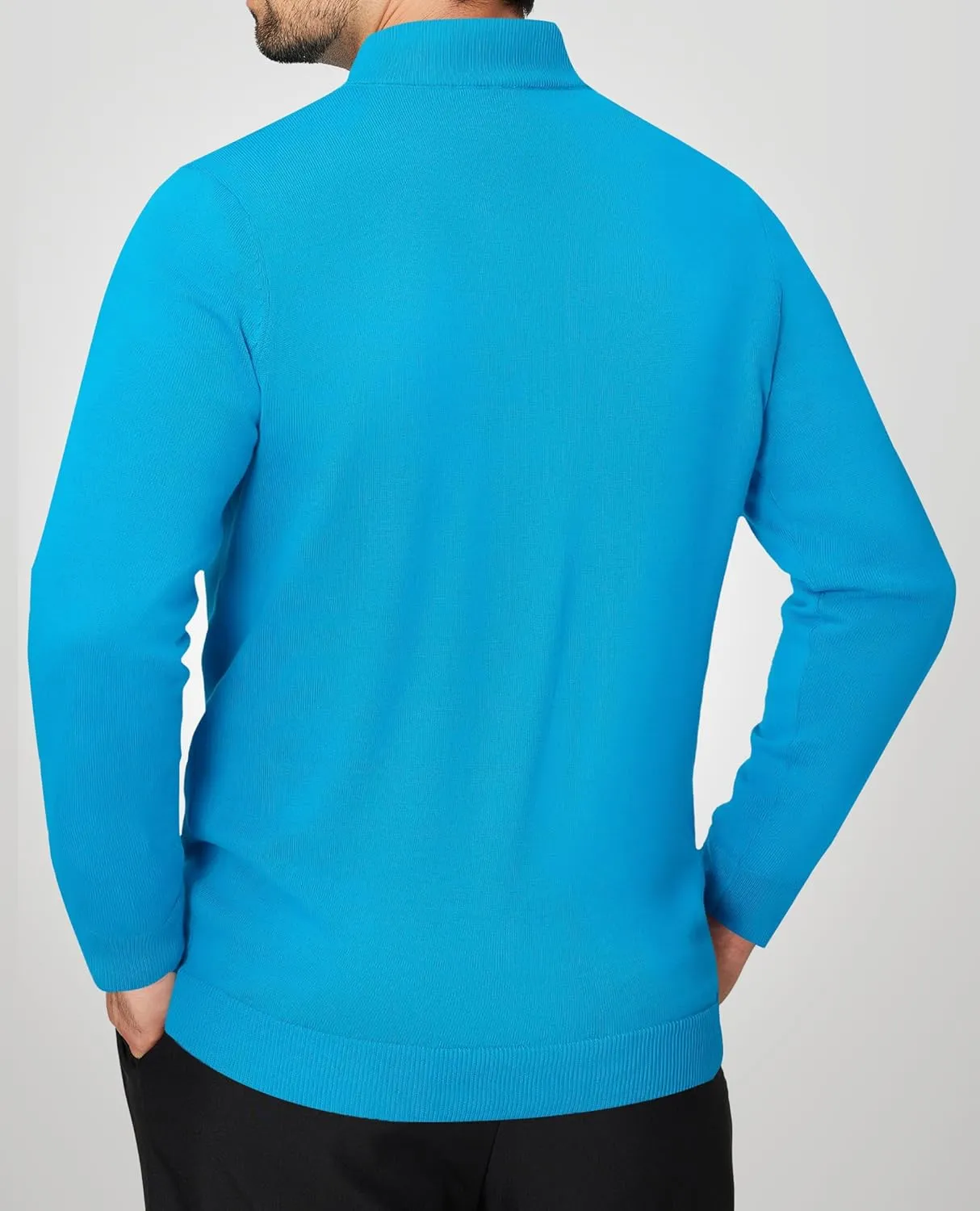 Alimens & Gentle Mens Quarter Zip Pullover Sweaters Cotton Lightweight Mock Neck Long Sleeve