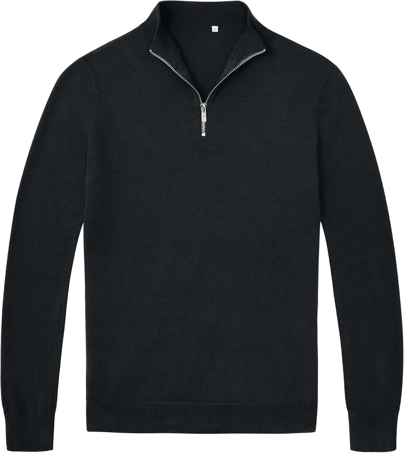 Alimens & Gentle Mens Quarter Zip Pullover Sweaters Cotton Lightweight Mock Neck Long Sleeve