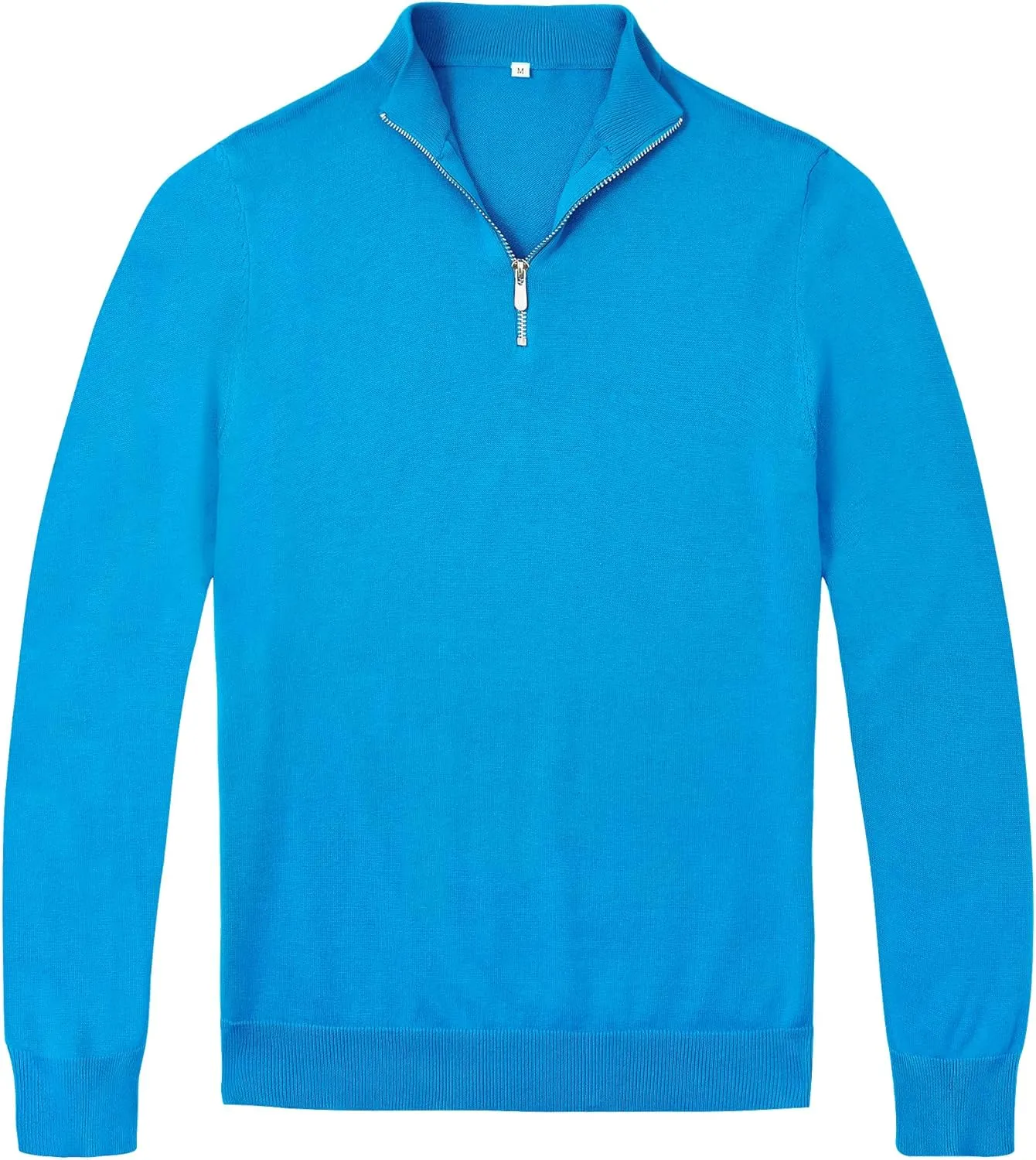 Alimens & Gentle Mens Quarter Zip Pullover Sweaters Cotton Lightweight Mock Neck Long Sleeve