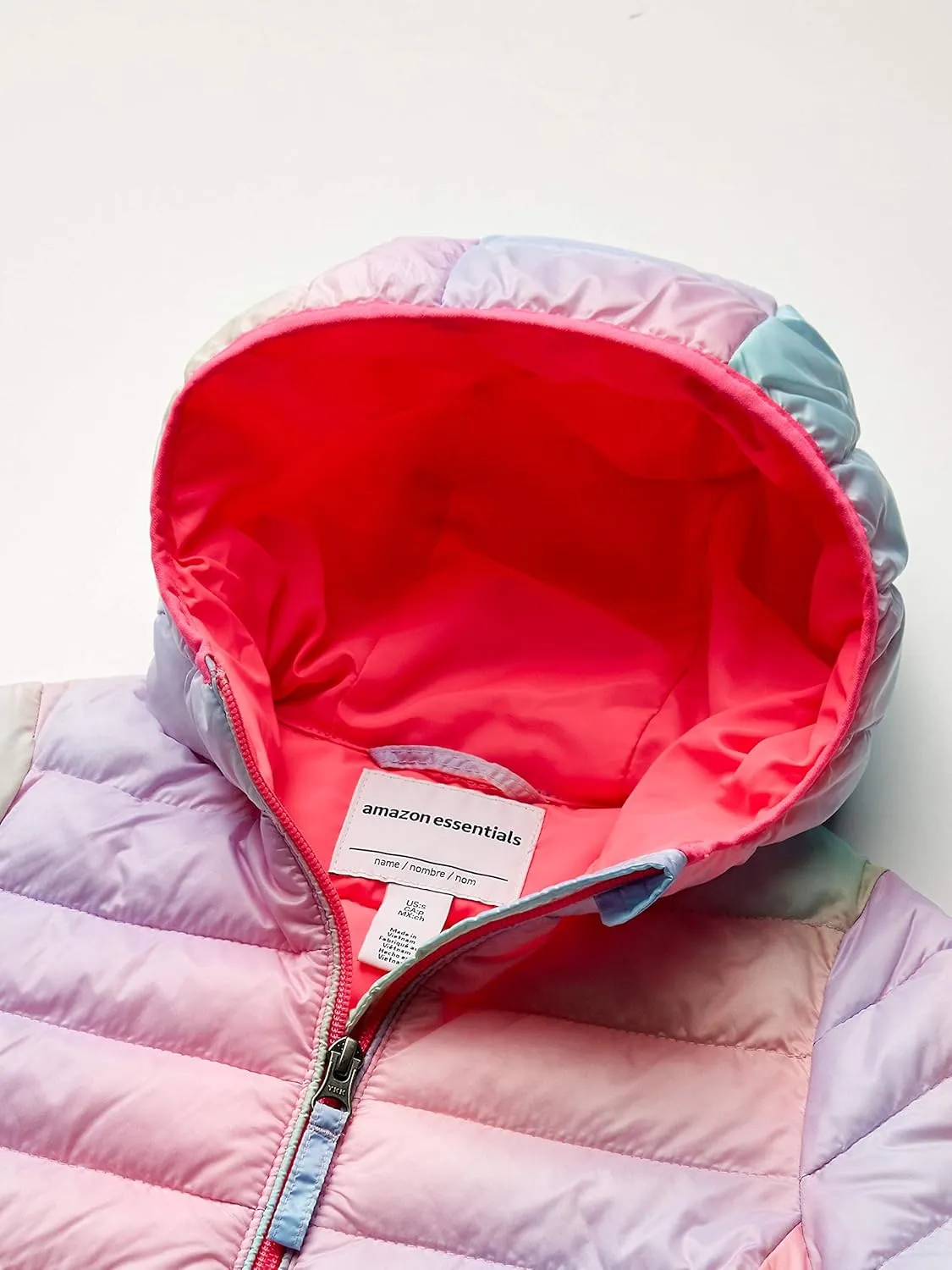 Amazon Essentials Girls and Toddlers' Lightweight Water-Resistant Packable Hooded Puffer Jacket