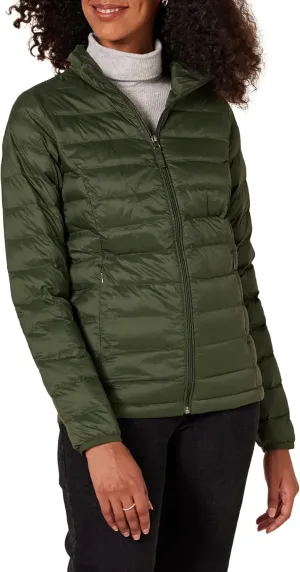 Amazon Essentials Women's Lightweight Long-Sleeve Water-Resistant Packable Puffer Jacket (Available in Plus Size)