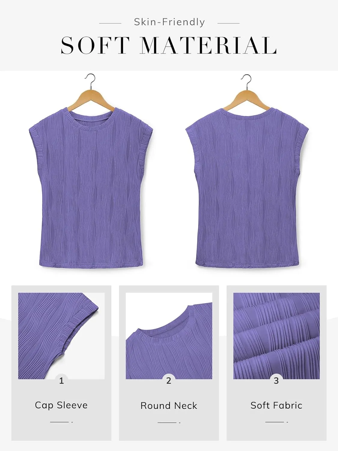 ATHMILE Womens Short Sleeve Summer Tops Crewneck Textured Shirts Basic T Shirt Casual Work Blouses