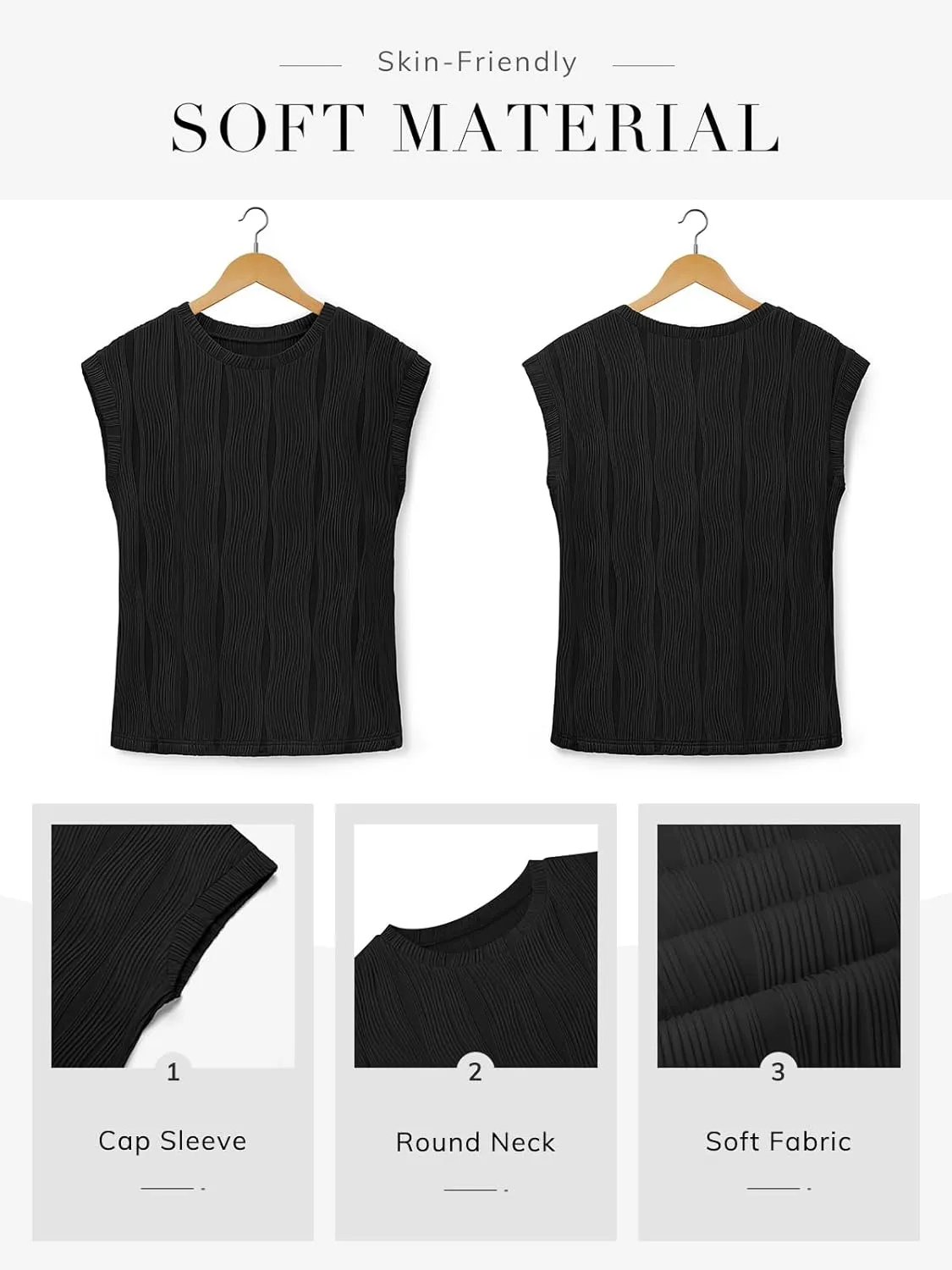 ATHMILE Womens Short Sleeve Summer Tops Crewneck Textured Shirts Basic T Shirt Casual Work Blouses