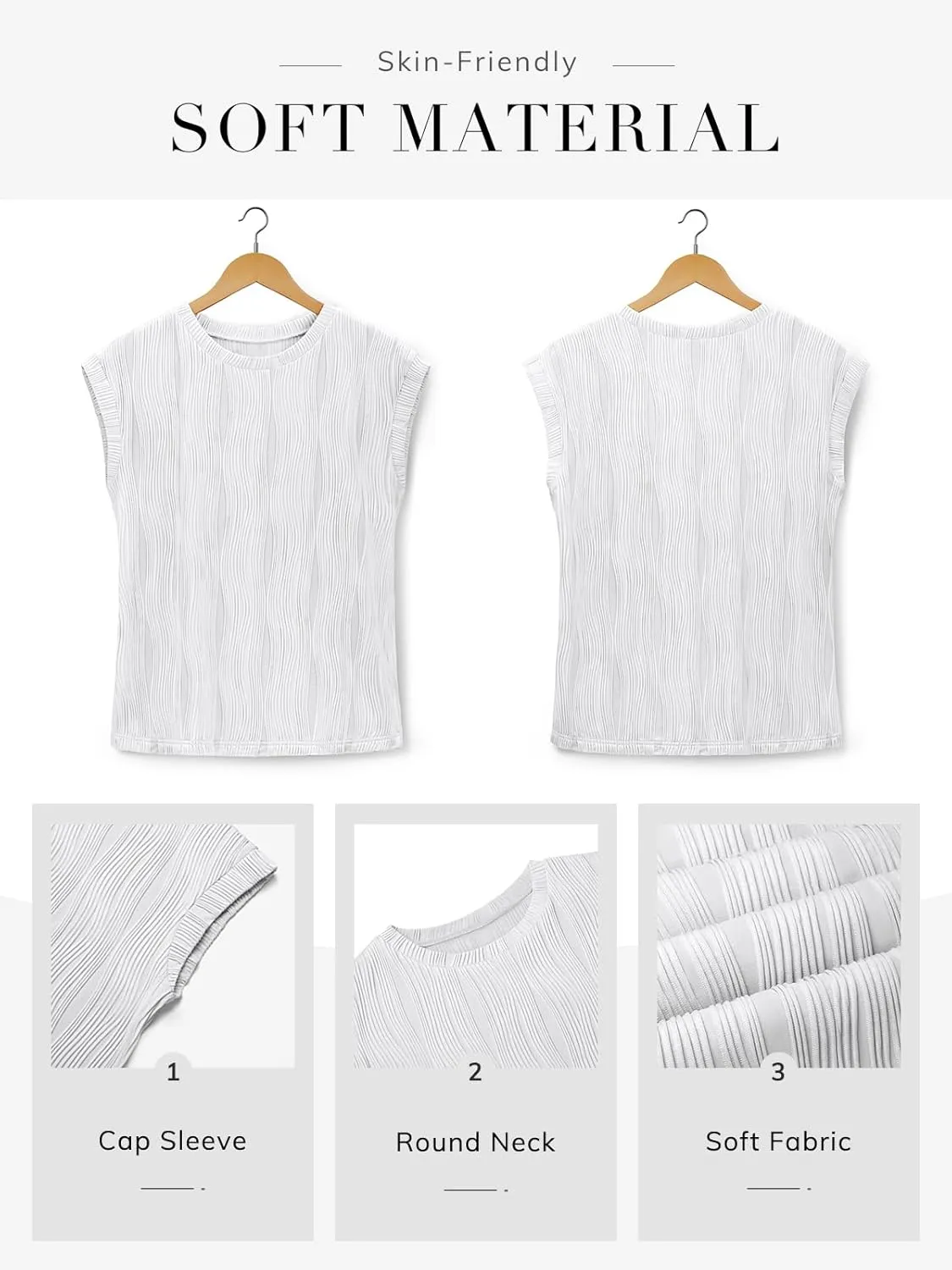 ATHMILE Womens Short Sleeve Summer Tops Crewneck Textured Shirts Basic T Shirt Casual Work Blouses