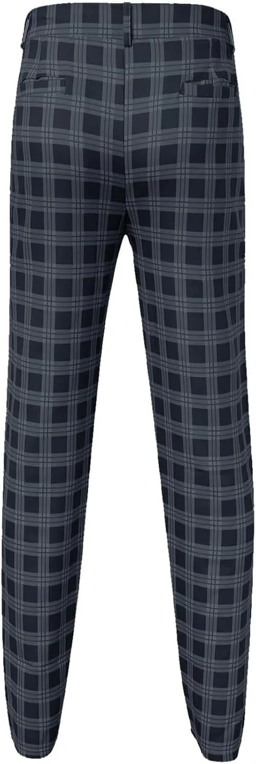 AYGJKIE Men's Chino Trousers Checked Fabric Trousers Slim fit Business Chino Trousers Straight Leg Slim Casual Trousers
