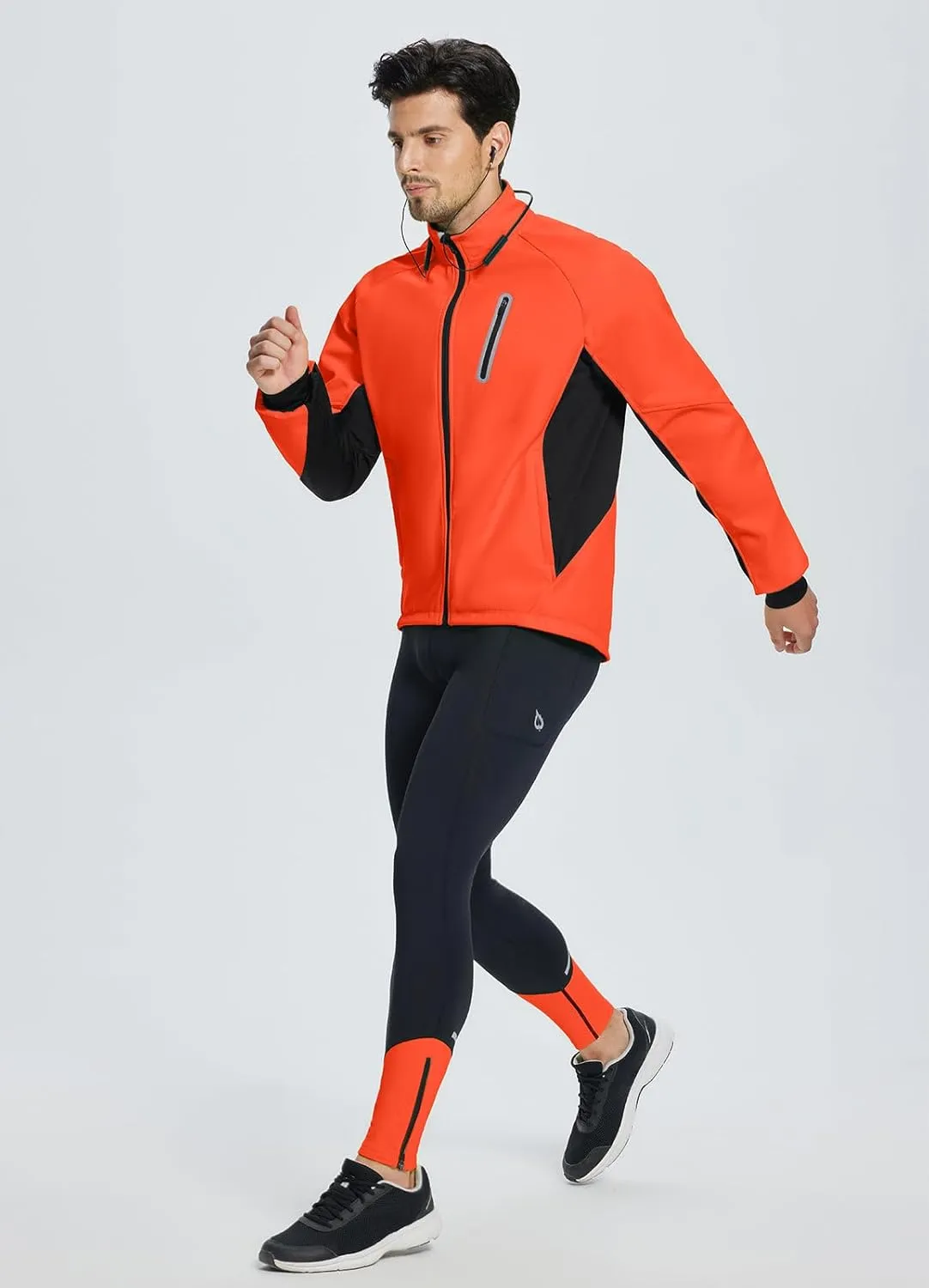 baleaf Men's Winter Cycling Jackets Water Resistant Thermal Running Softshell Jacket Warm Cold Weather Pockets