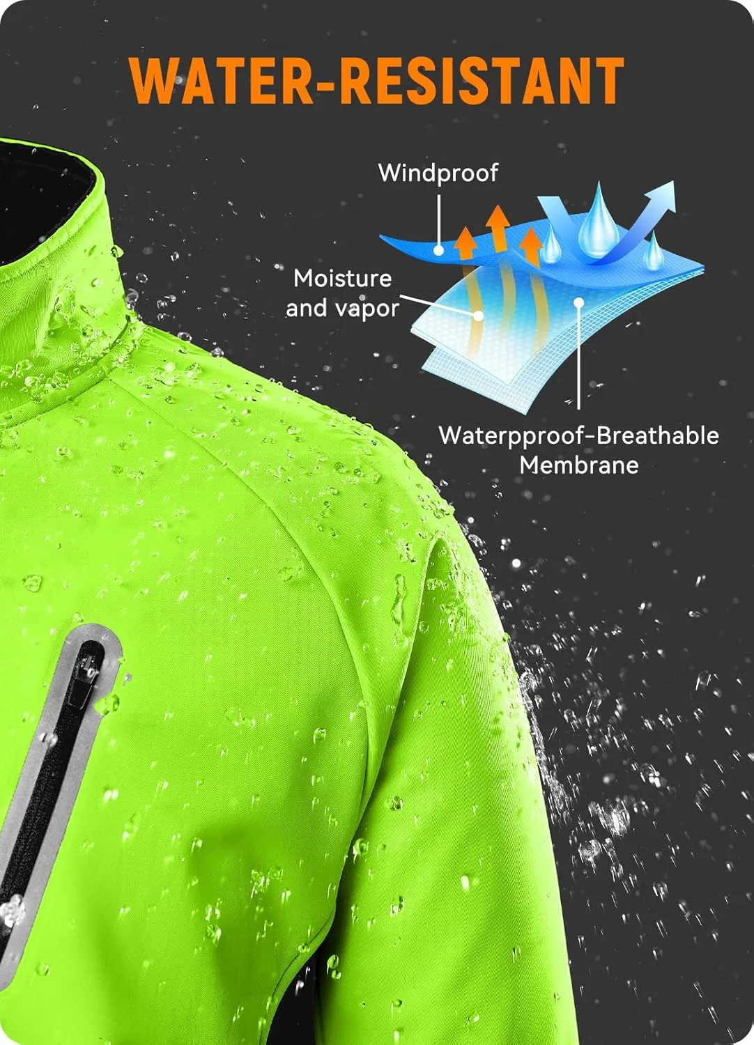 baleaf Men's Winter Cycling Jackets Water Resistant Thermal Running Softshell Jacket Warm Cold Weather Pockets