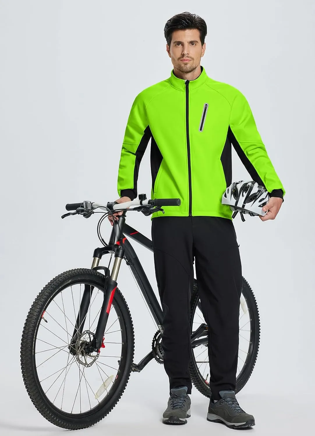 baleaf Men's Winter Cycling Jackets Water Resistant Thermal Running Softshell Jacket Warm Cold Weather Pockets