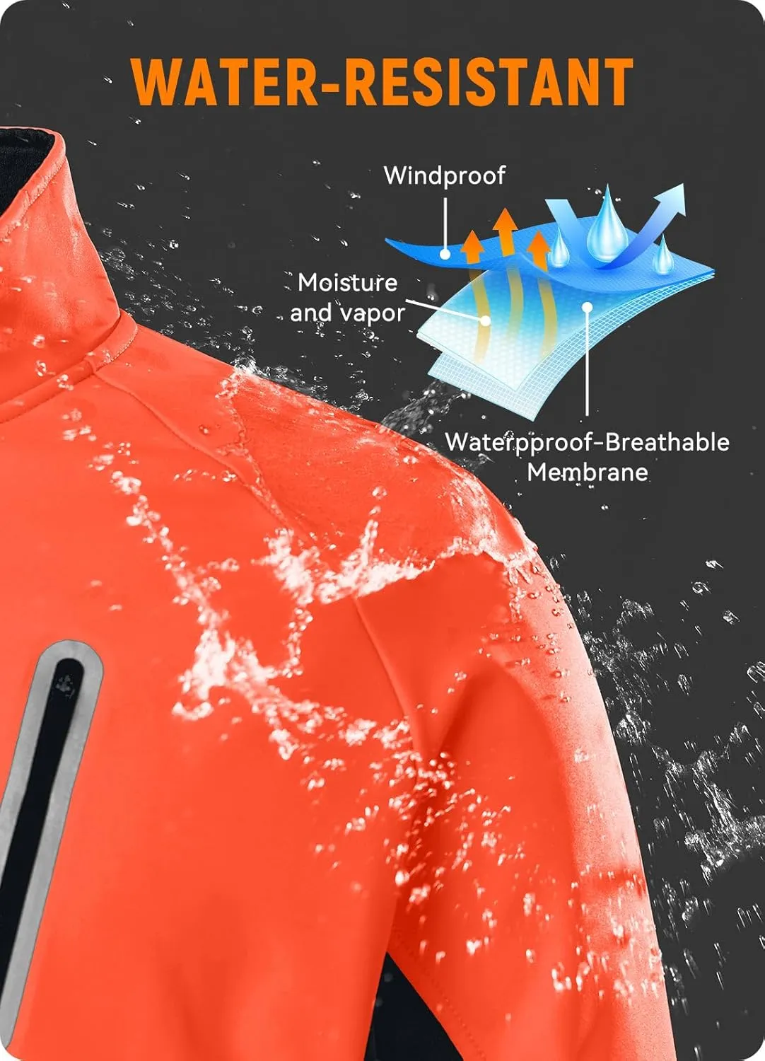 baleaf Men's Winter Cycling Jackets Water Resistant Thermal Running Softshell Jacket Warm Cold Weather Pockets