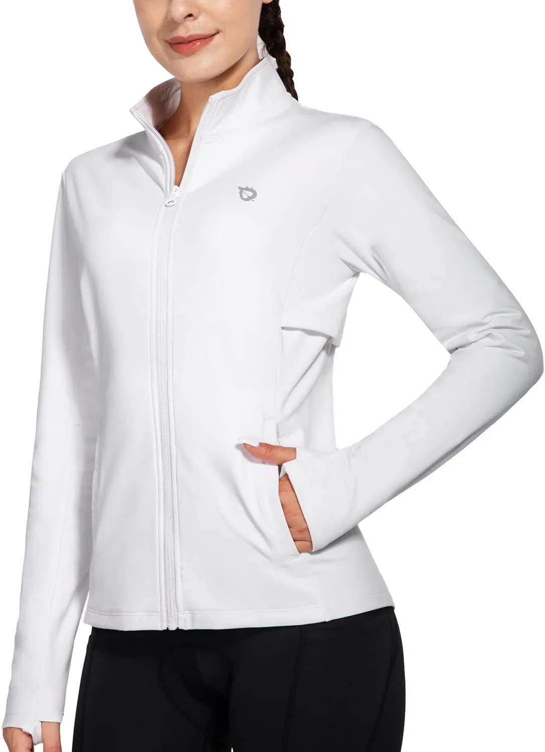 baleaf Women's Fleece Running Jacket Water Resistant Full Zip Winter Cold Weather Gear Thermal Cycling Workout Jackets