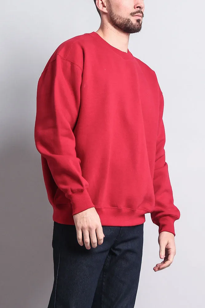 Basic Solid Crew-Neck Sweatshirt