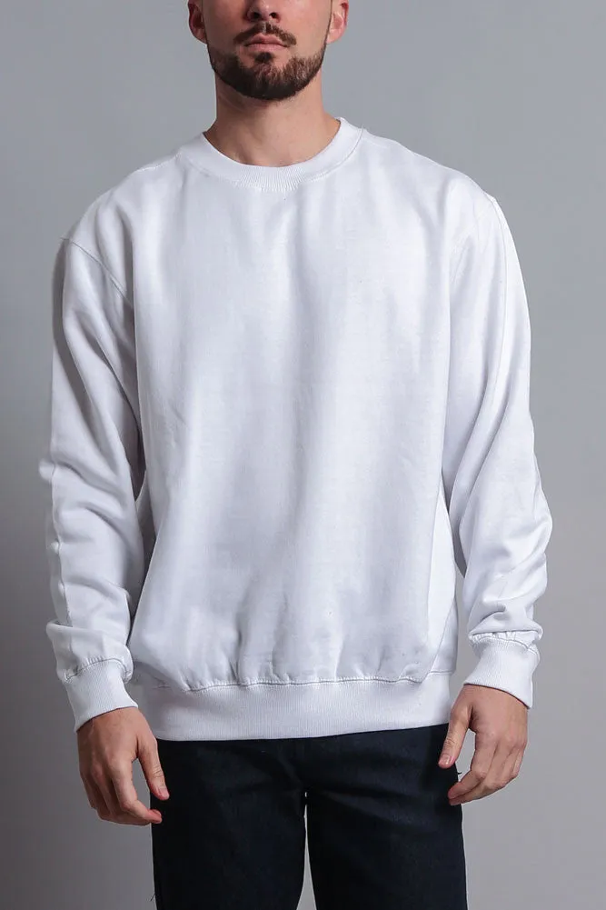 Basic Solid Crew-Neck Sweatshirt