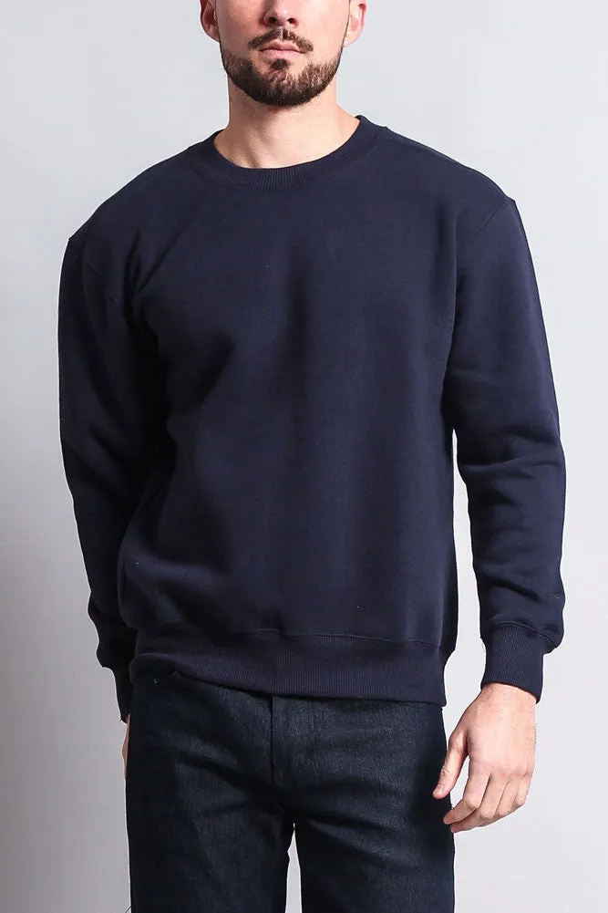 Basic Solid Crew-Neck Sweatshirt