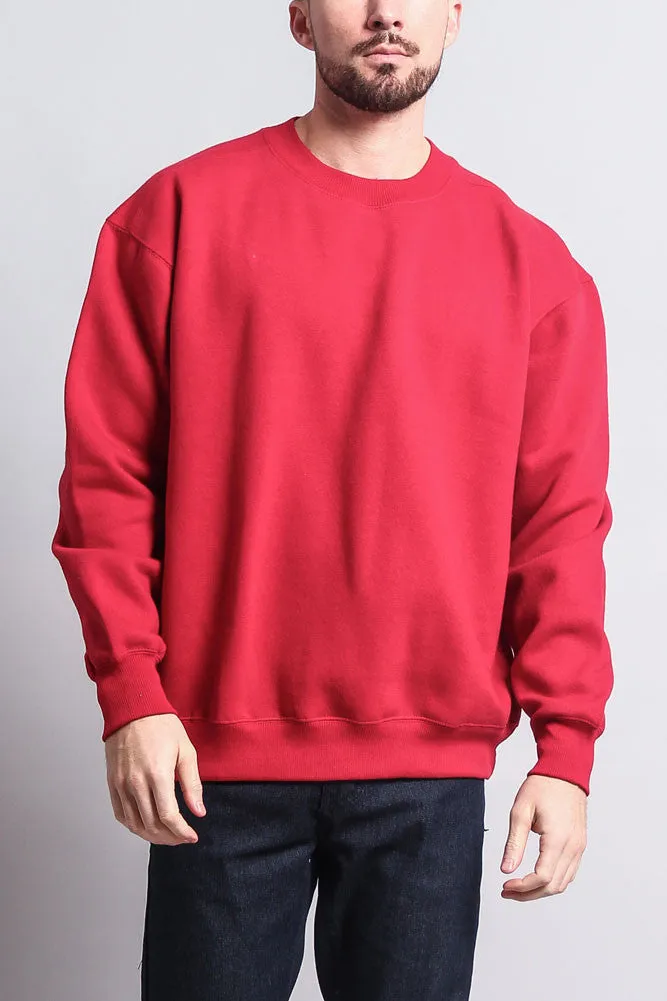 Basic Solid Crew-Neck Sweatshirt