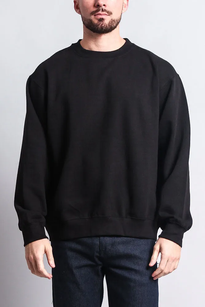 Basic Solid Crew-Neck Sweatshirt