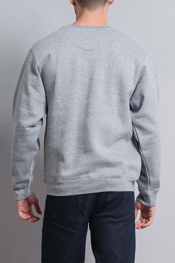 Basic Solid Crew-Neck Sweatshirt