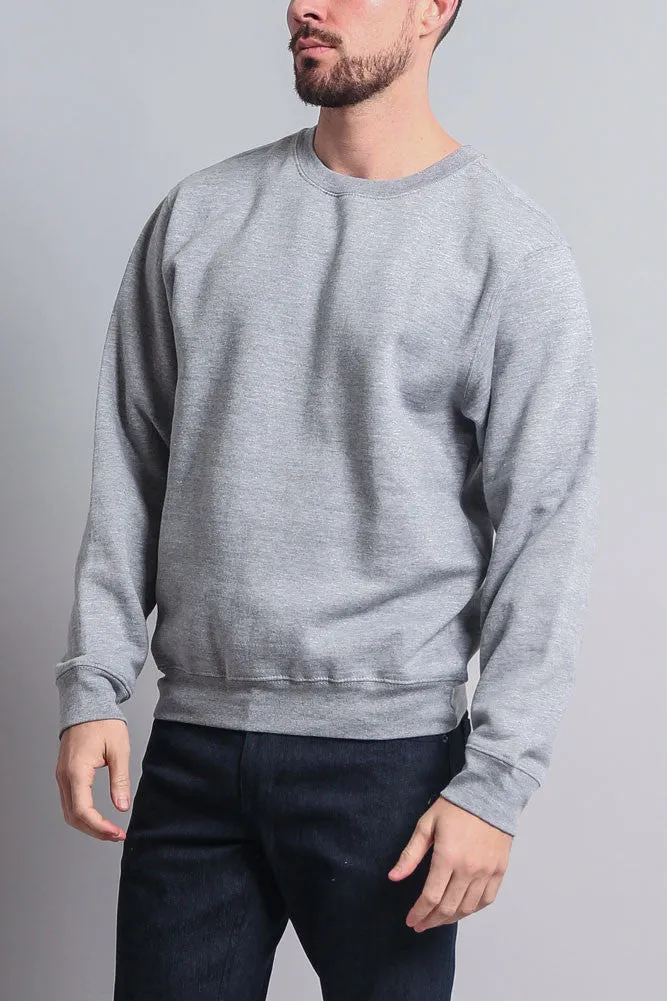 Basic Solid Crew-Neck Sweatshirt