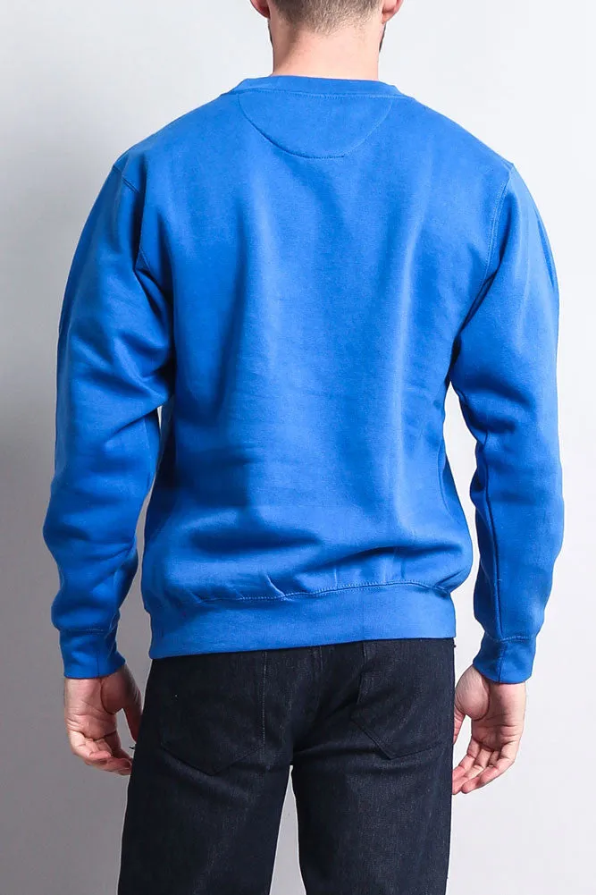 Basic Solid Crew-Neck Sweatshirt
