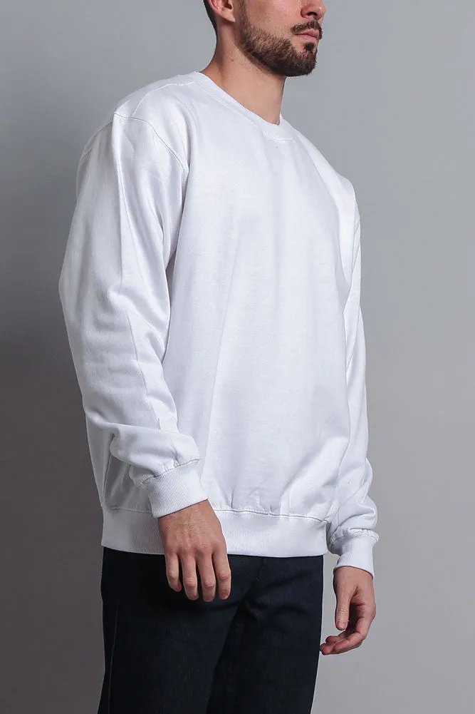 Basic Solid Crew-Neck Sweatshirt