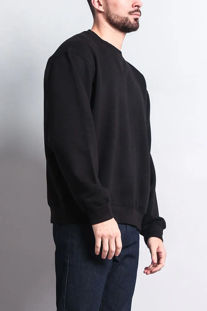 Basic Solid Crew-Neck Sweatshirt