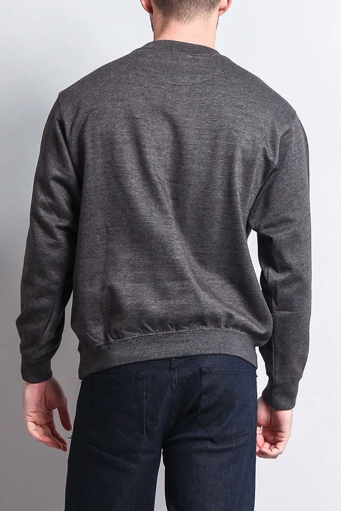 Basic Solid Crew-Neck Sweatshirt