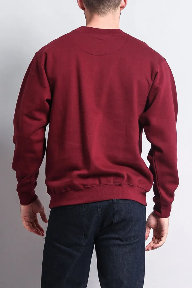 Basic Solid Crew-Neck Sweatshirt