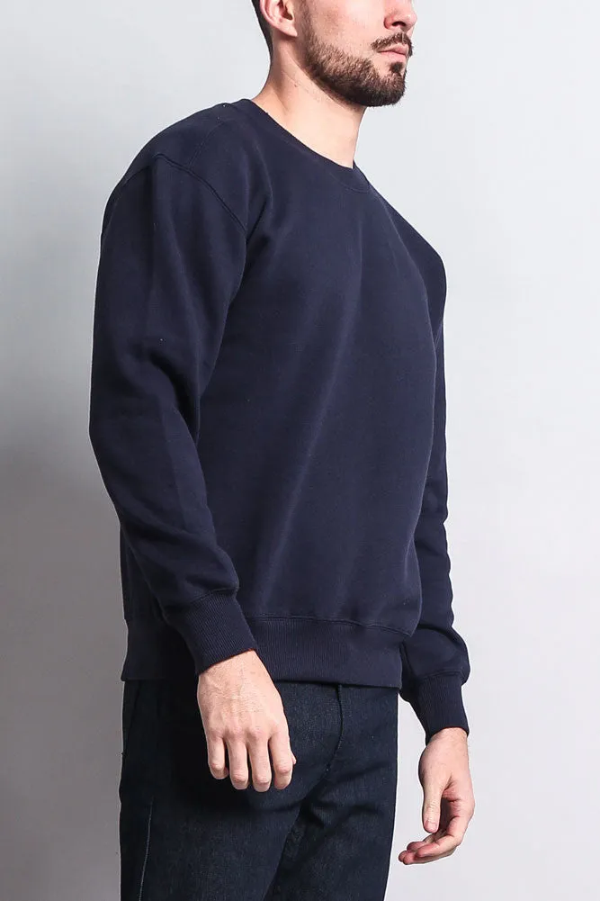 Basic Solid Crew-Neck Sweatshirt
