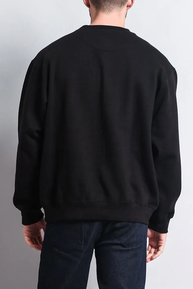 Basic Solid Crew-Neck Sweatshirt