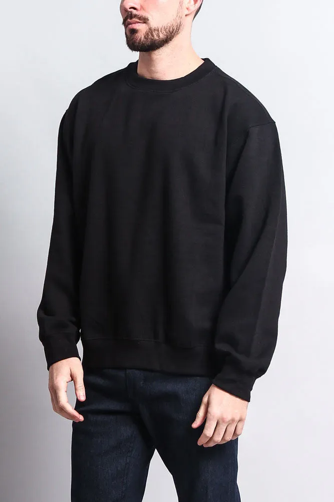 Basic Solid Crew-Neck Sweatshirt