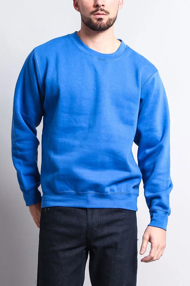 Basic Solid Crew-Neck Sweatshirt