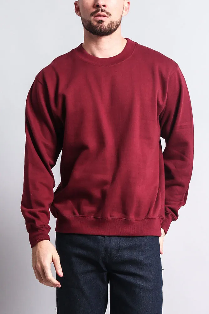 Basic Solid Crew-Neck Sweatshirt