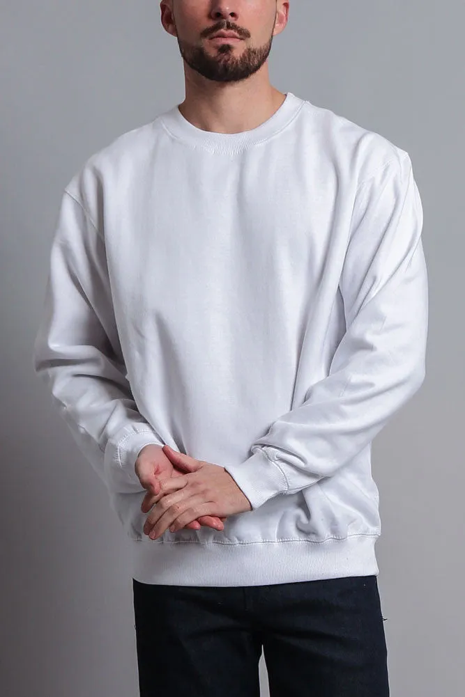 Basic Solid Crew-Neck Sweatshirt