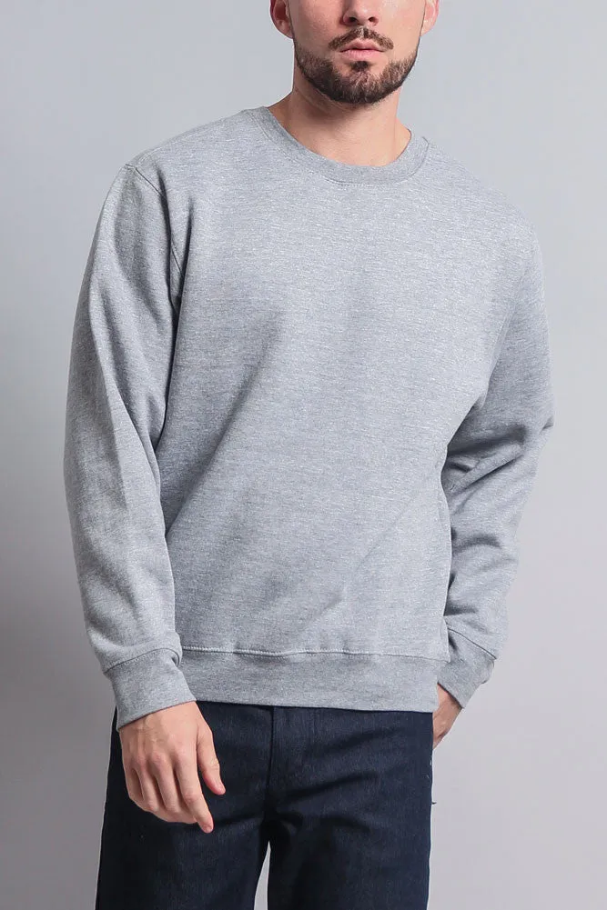 Basic Solid Crew-Neck Sweatshirt
