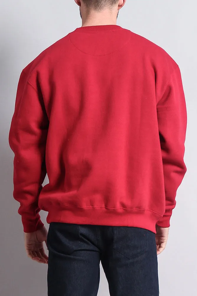 Basic Solid Crew-Neck Sweatshirt