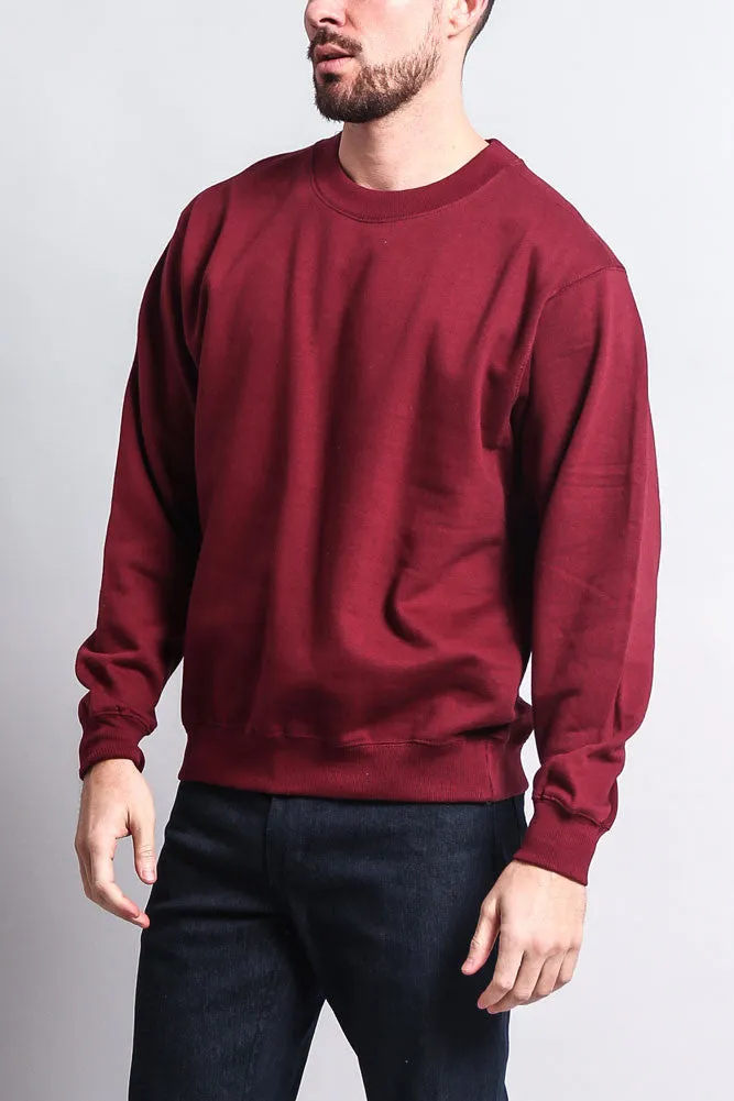 Basic Solid Crew-Neck Sweatshirt