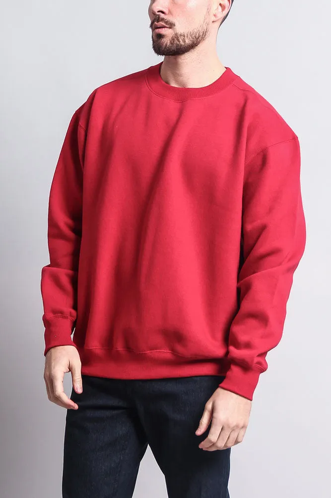 Basic Solid Crew-Neck Sweatshirt