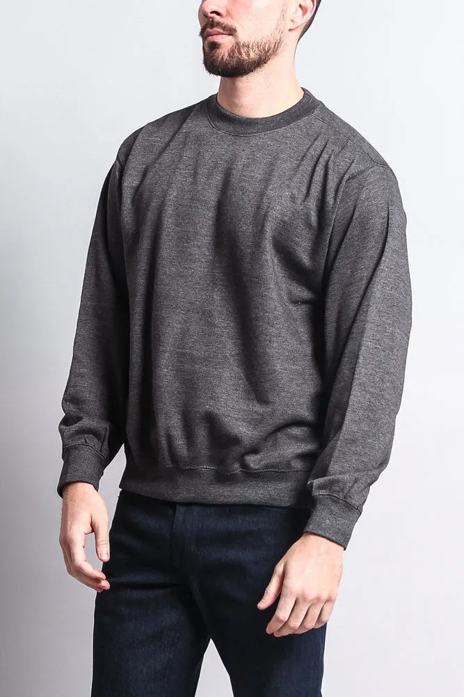 Basic Solid Crew-Neck Sweatshirt