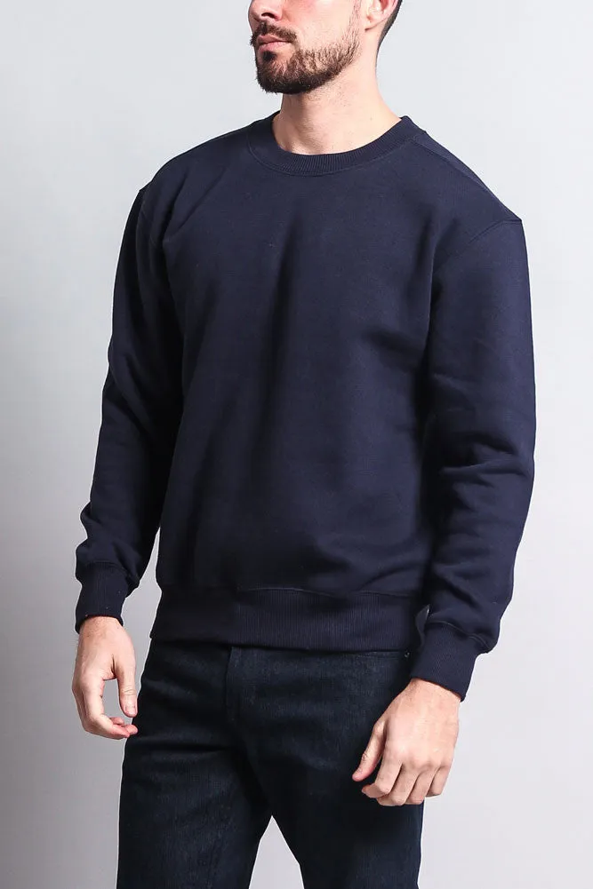 Basic Solid Crew-Neck Sweatshirt