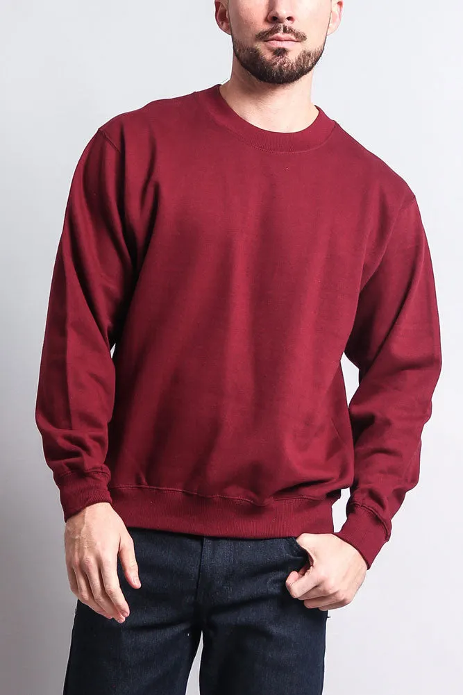 Basic Solid Crew-Neck Sweatshirt