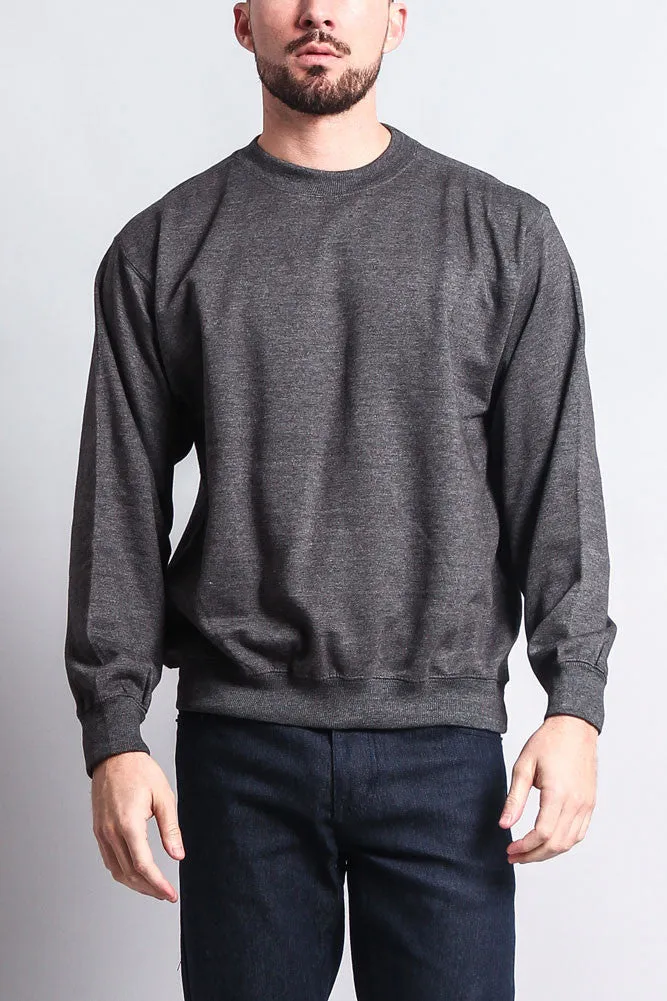 Basic Solid Crew-Neck Sweatshirt