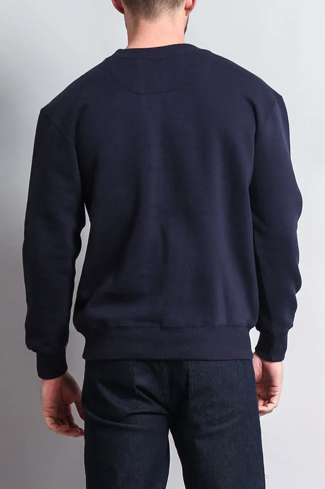 Basic Solid Crew-Neck Sweatshirt