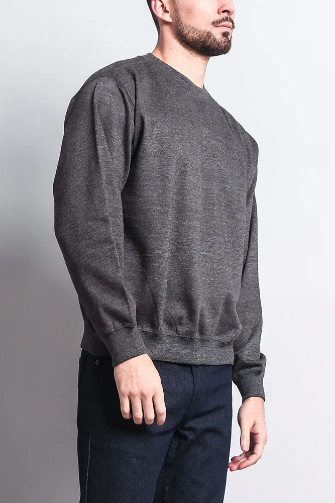 Basic Solid Crew-Neck Sweatshirt