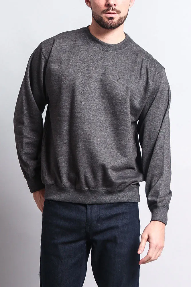 Basic Solid Crew-Neck Sweatshirt